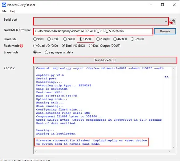 Installer WLED på ESP8266