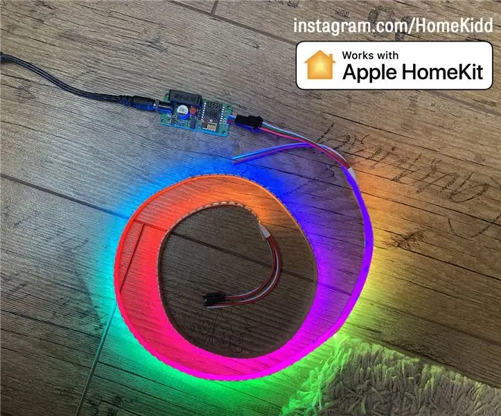 Apple HomeKit WS2812B LED kontroler: 3 koraka (sa slikama)