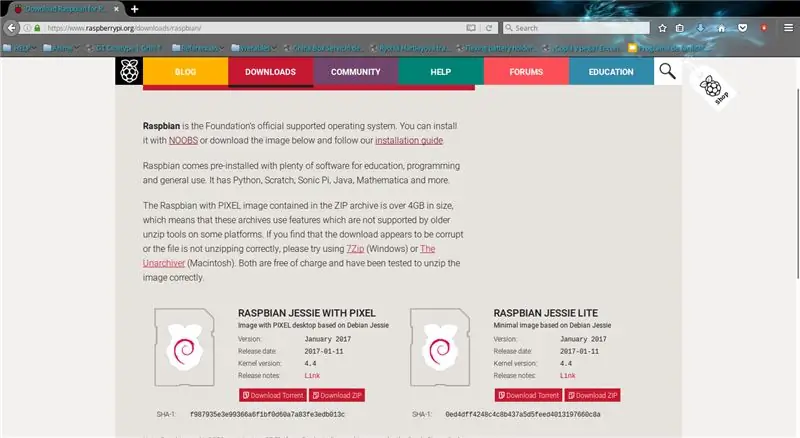 เริ่มต้น Targeta SD Con SO (RASPBIAN)