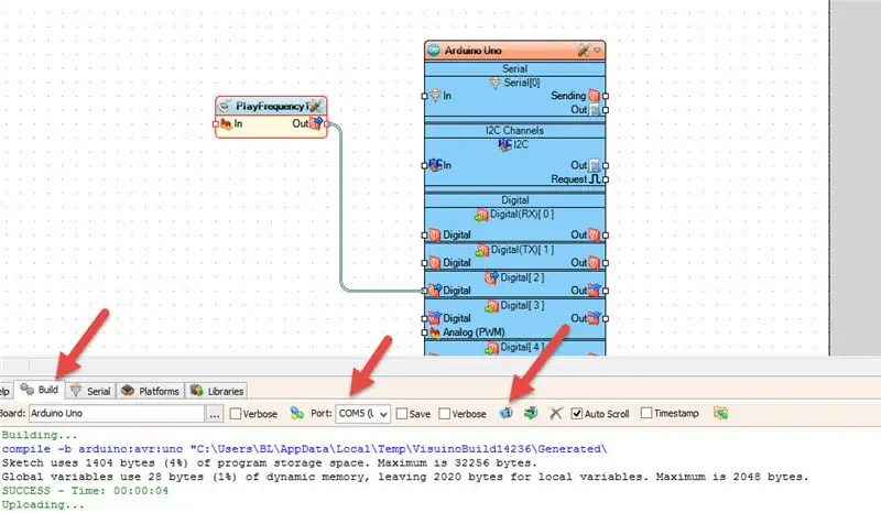 Arduino Kodunu Oluşturun, Derleyin ve Yükleyin