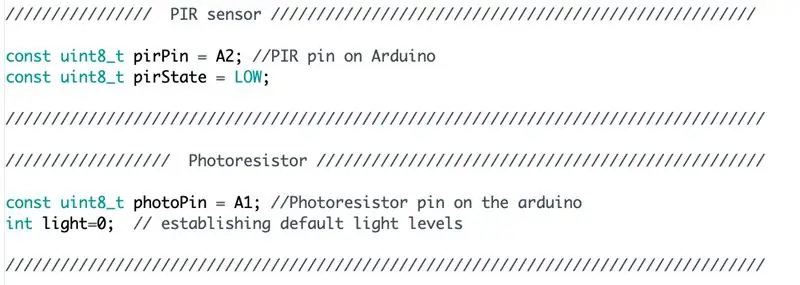 PIR / Photo-résistance - Code