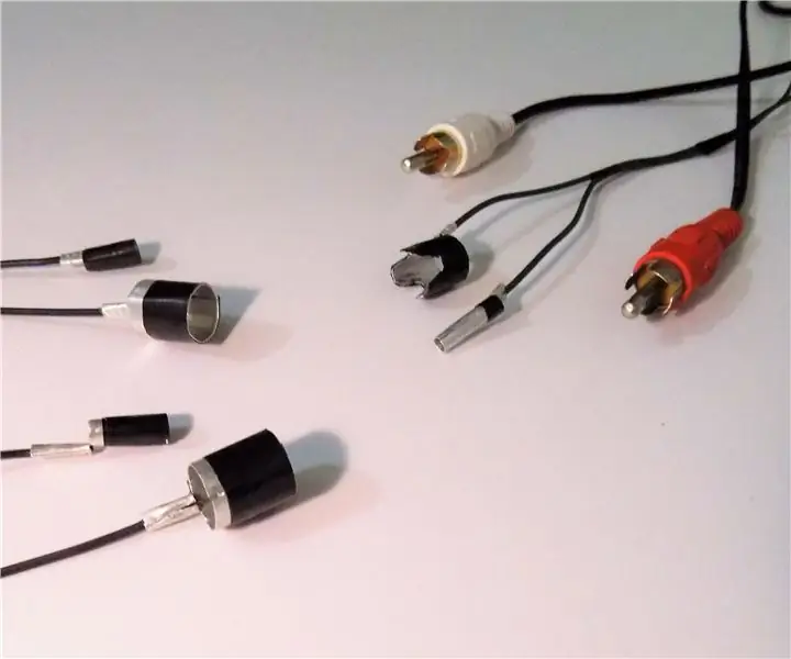 DIY Audio RCA vilkasi (erkak / ayol) - Alyuminiydan tayyorlangan: 3 qadam