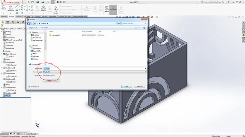 Transferul fișierelor de la Solidworks la Cura