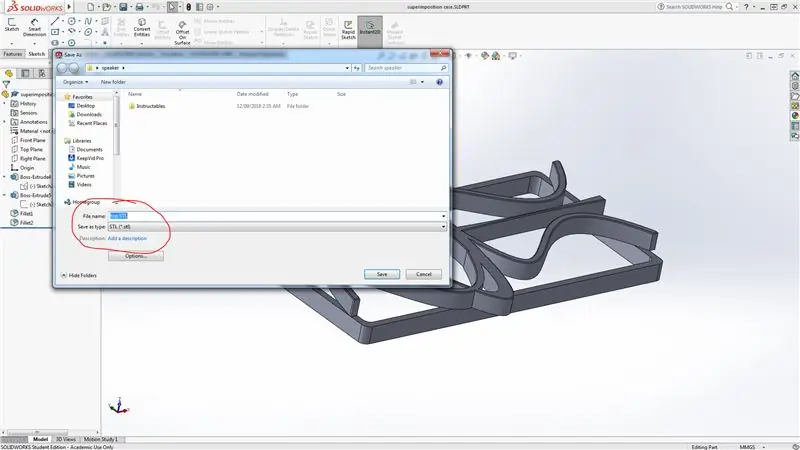 Failu pārsūtīšana no Solidworks uz Cura