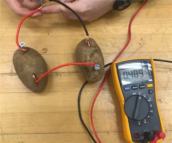 Kartoffelbatteri: Forståelse for kemisk og elektrisk energi: 13 trin (med billeder)