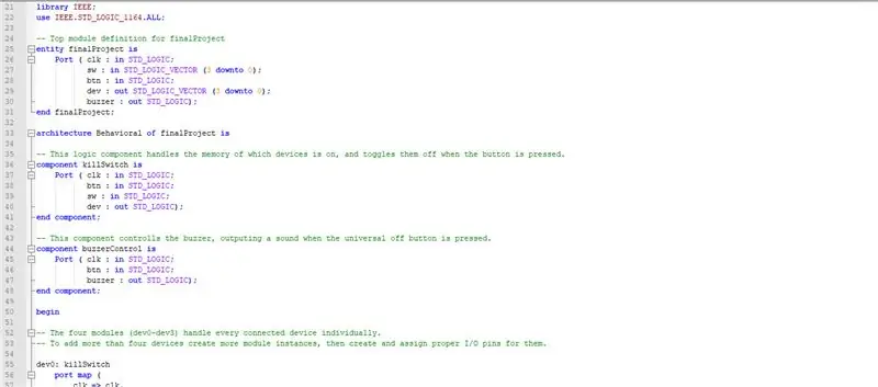 Repartição do Módulo Superior VHDL