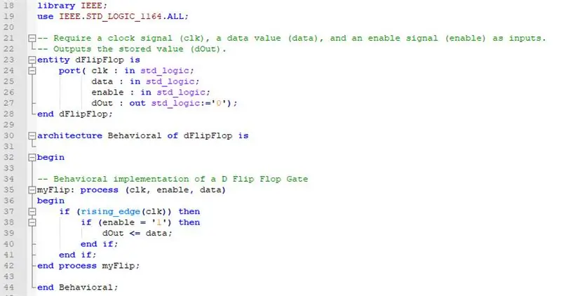 VHDL Flip Flop մոդուլի խափանում