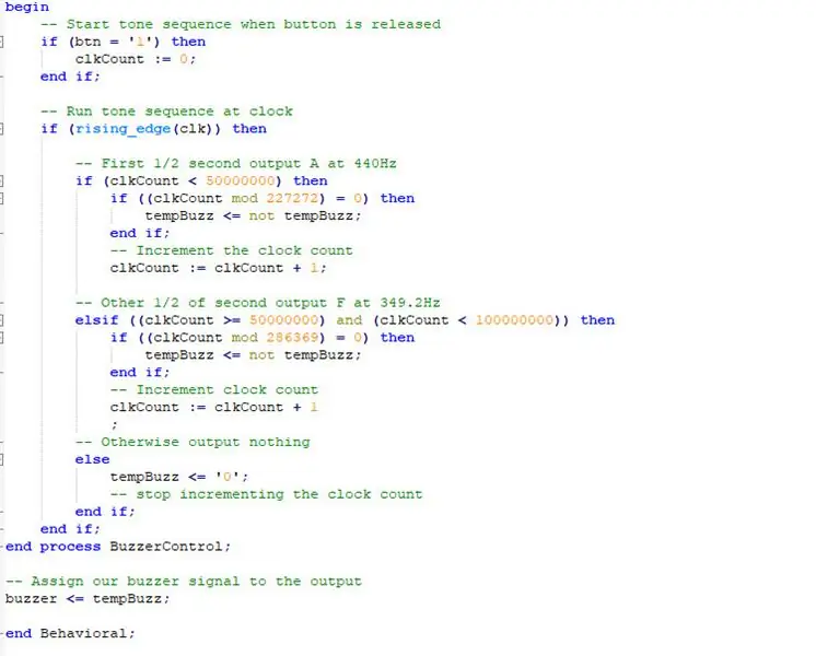 Repartição do Módulo VHDL Piezo Buzzer