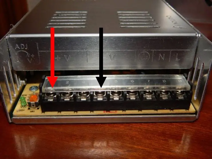 Connexion des fils à l'alimentation