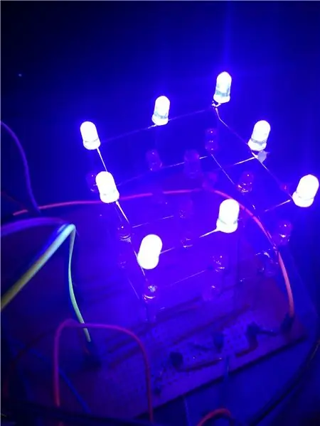 Indigo Led Cube 3*3*3 Avec Adxl35 et Potentiomètre