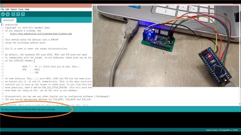 Verbindings en prosedure om bootloader te verbrand