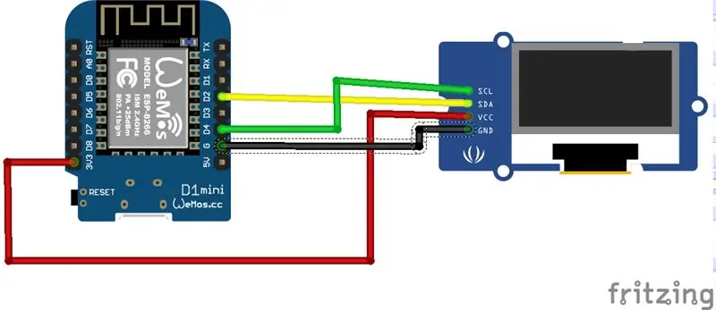 Свържете ESP8266 към OLED дисплея