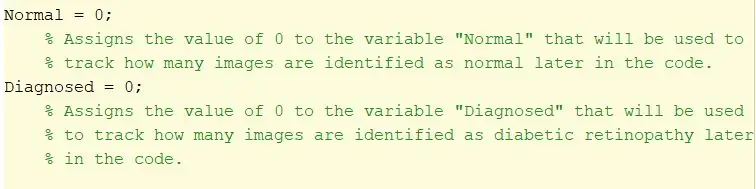 Creeu 2 variables (normals i diagnosticades) i configureu-les iguals a 0