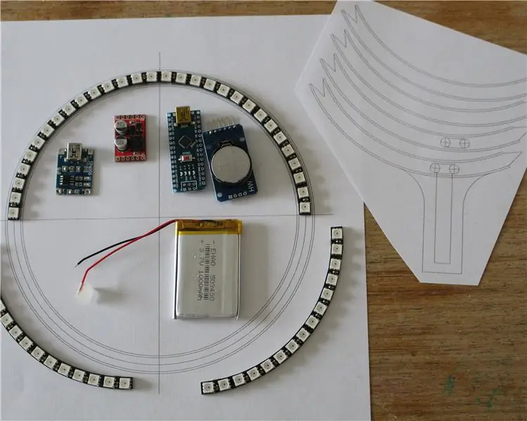 ساعة LED باستخدام Neopixels