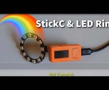 M5StickC ESP32 & NeoPixels LED Ring Tilfeldig farge: 7 trinn