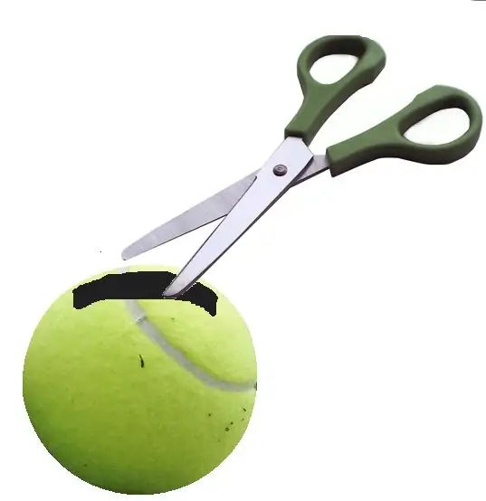 Tennis topunun oyulması