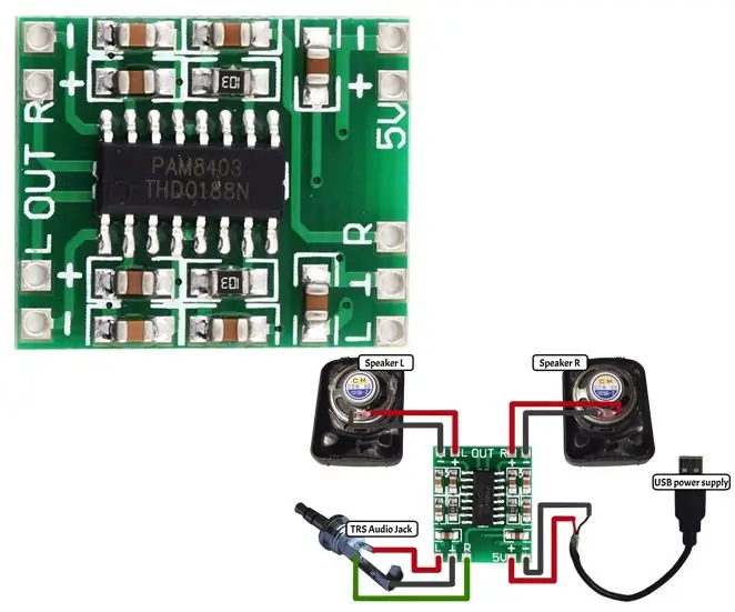 Amplifier Kualitas Tinggi Dengan Catu Daya Usb untuk Perangkat Seluler (PAM8403): 3 Langkah