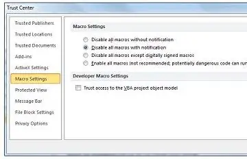 2) otwórz program Excel i włącz makra