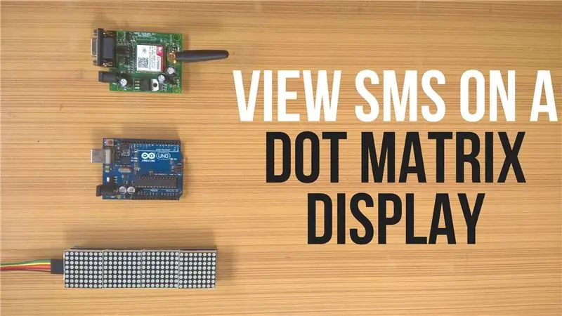 SMS Monitor || Dot Matrix Display || MAX7219 || SIM800L