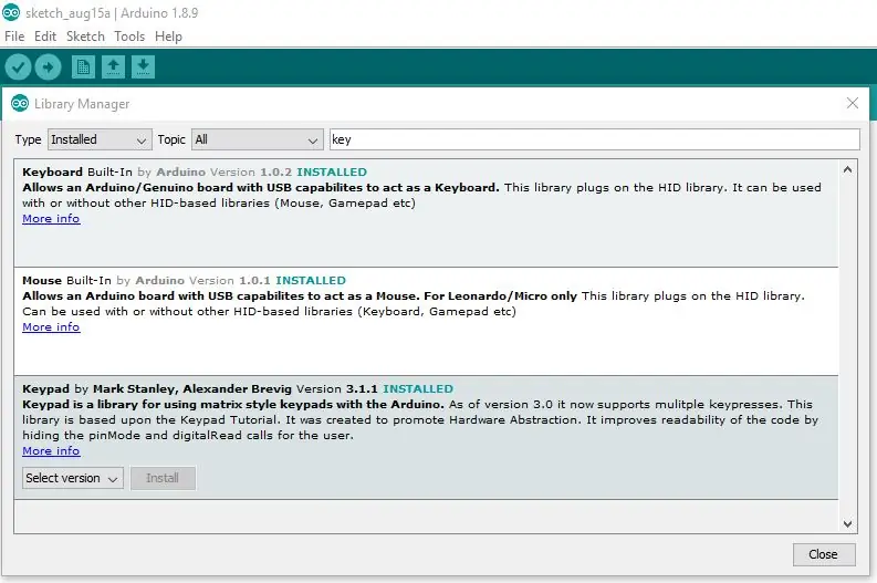 Laden Sie die Tastaturzuordnungssoftware auf das Arduino Micro. hoch