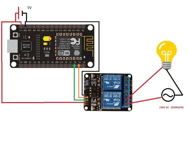 Vlastná domáca automatizácia a monitorovanie pomocou hlasu/internetu pomocou ESP8266 a Google Home Mini: 6 krokov