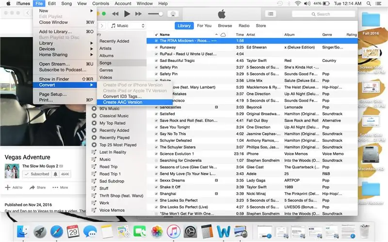 Markieren Sie die MP3-Datei in iTunes und klicken Sie in der Menüleiste oben links auf dem Bildschirm auf "Datei"