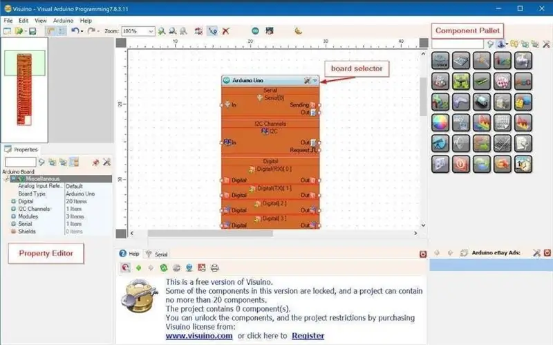 הפעל את Visuino ובחר את סוג הלוח של Arduino MEGA