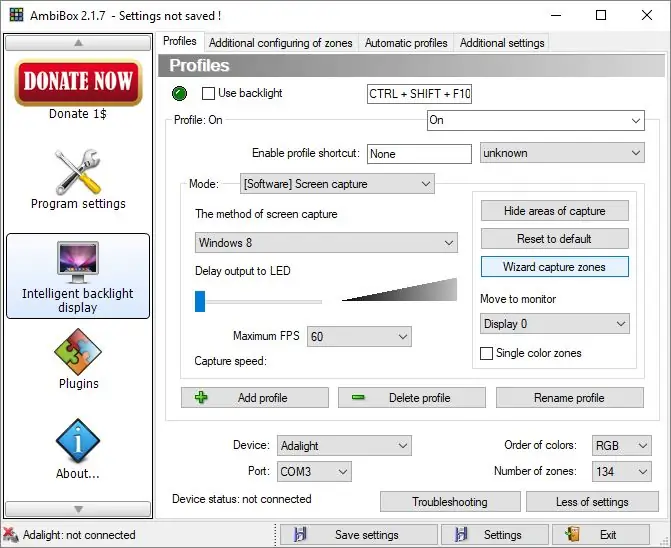 Configuración del software