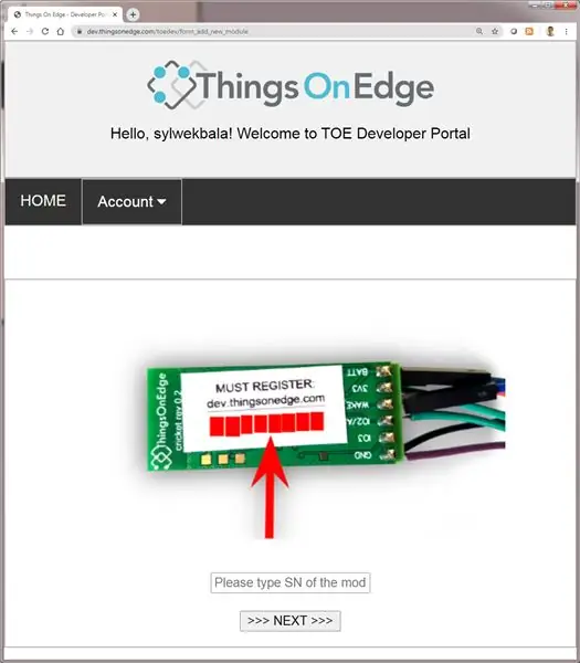 Configureu el dispositiu al portal per a desenvolupadors