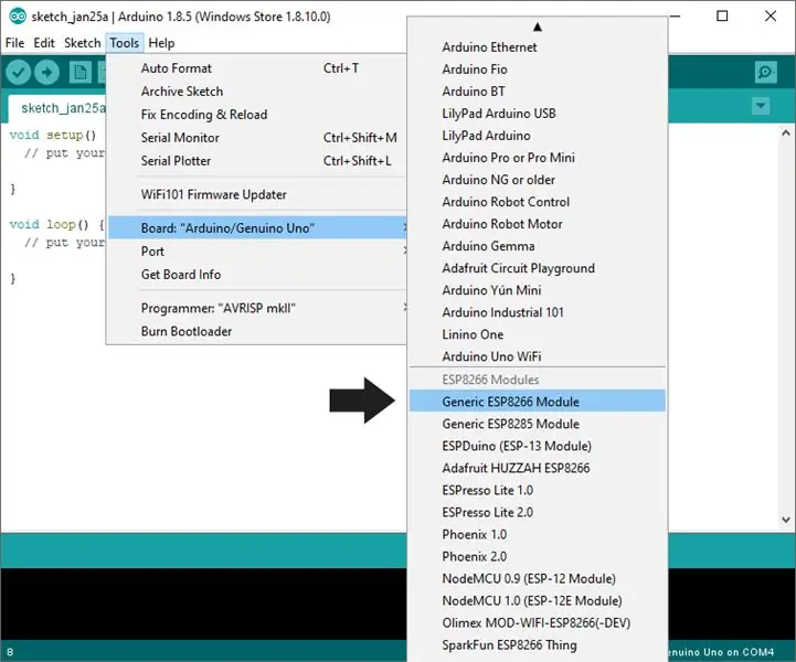 การติดตั้งโมดูล ESP8266