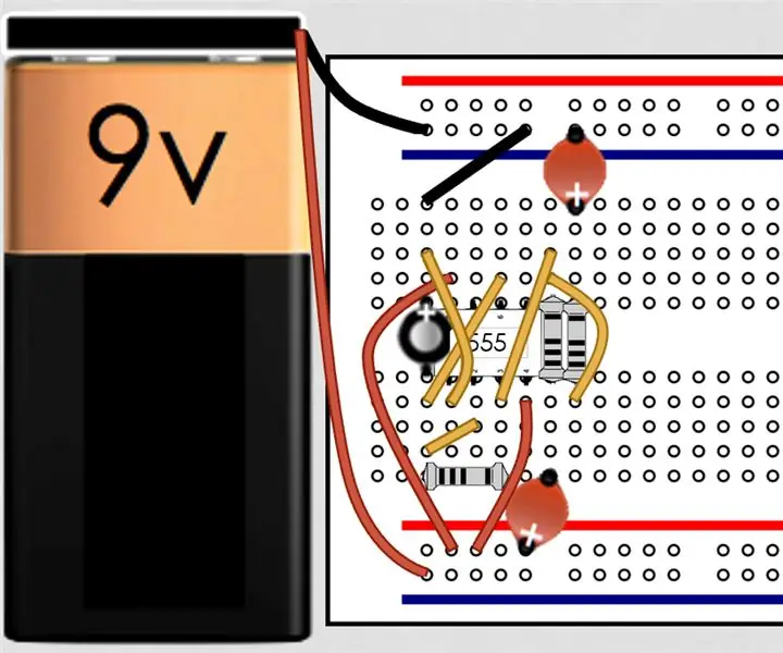 Vahelduv LED 555 taimeriga: 4 sammu