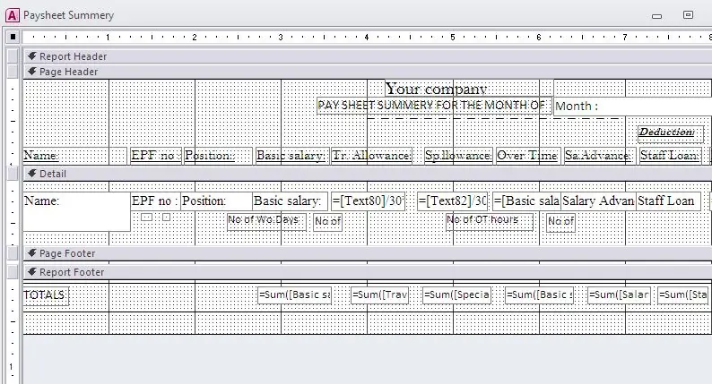 Créer les détails de la feuille de paie