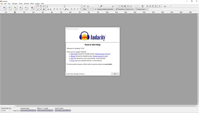 Audacity instellen