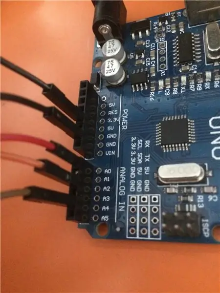 Connexion des fils à l'Arduino