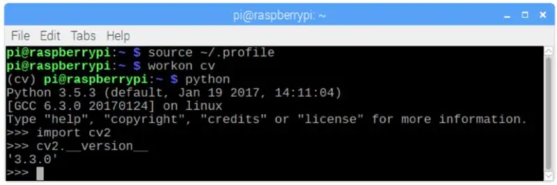 Pag-install ng OpenCV 3 Package