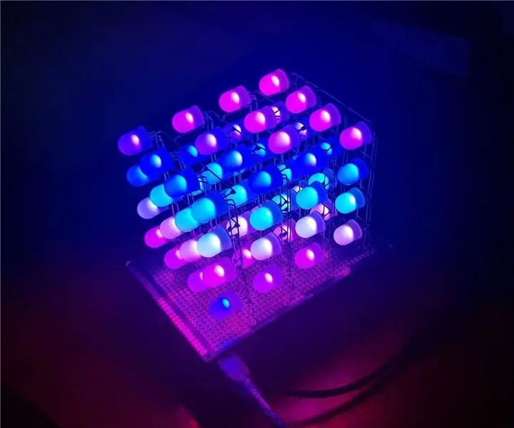 RGB LED CUBE 4x4x4: 6 sammu (piltidega)