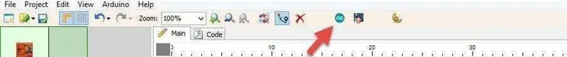 W Visuino naciśnij F9 lub kliknij przycisk pokazany na zdjęciu 1, aby wygenerować kod Arduino i otwórz Arduino IDE w Arduino IDE, kliknij przycisk przesyłania, aby skompilować i przesłać kod (zdjęcie 2)