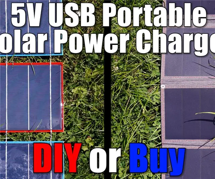 DIY 5V USB portatīvais saules enerģijas lādētājs: 5 soļi