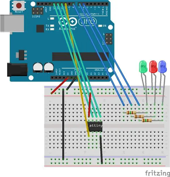 Programmēšanas mikroshēmas ar savu Arduino - AVR ISP aptver ATTiny85, ATTiny2313 un ATMega328