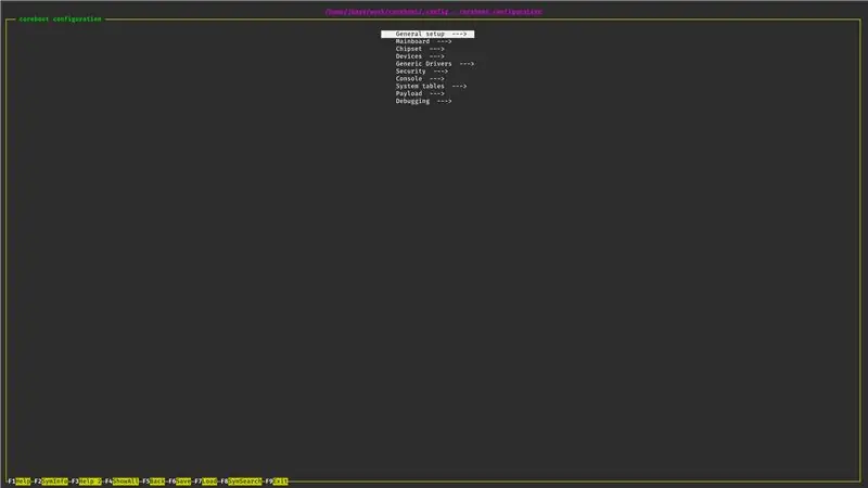 Configure la imagen de Coreboot. (En la PC principal)