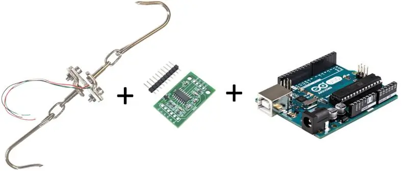 Arduino Tension Scale พร้อมโหลดเซลล์กระเป๋าเดินทาง 40 Kg และแอมพลิฟายเออร์ HX711