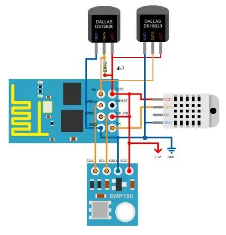 Pomoću 4 pina ESP8266-01