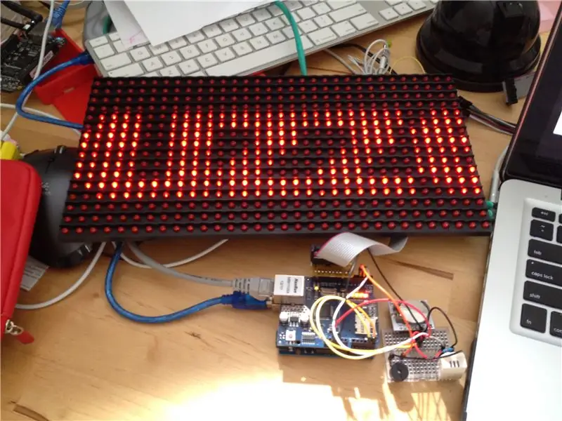 Alerta de inicio: Arduino + mensajería en la nube en una pantalla grande