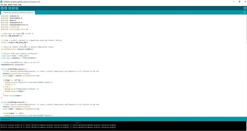 Κωδικοποίηση του ESP8266 σε Θερμοκρασία οθόνης