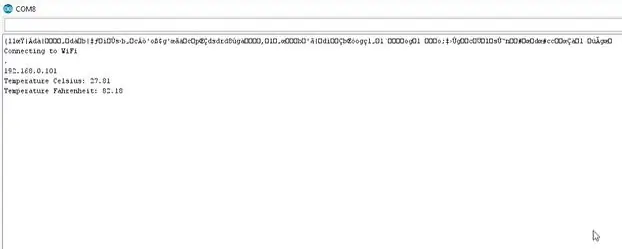 Kodeer die ESP8266 vir die vertoon van temperatuur