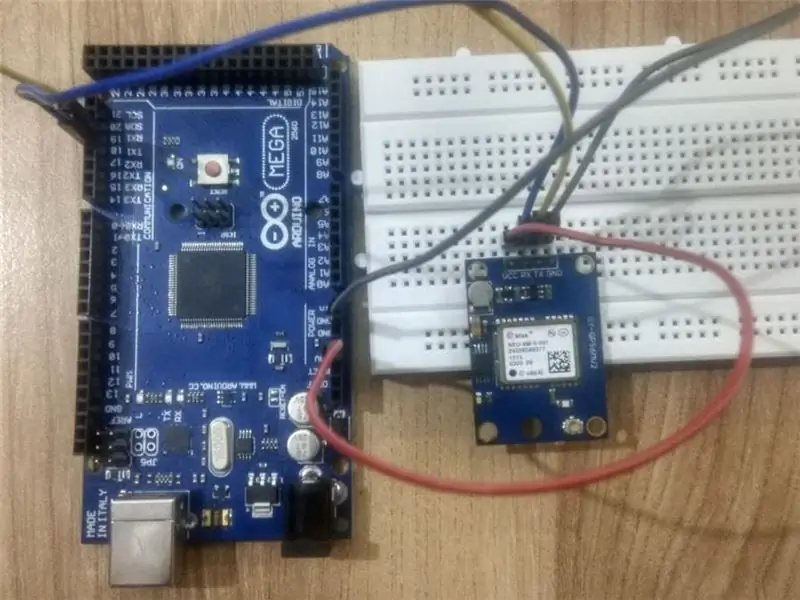 Arduino Mega saskarne ar GPS moduli (Neo-6M)