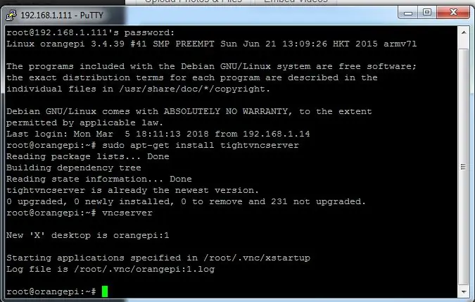 Instal VNC DI Orange PI