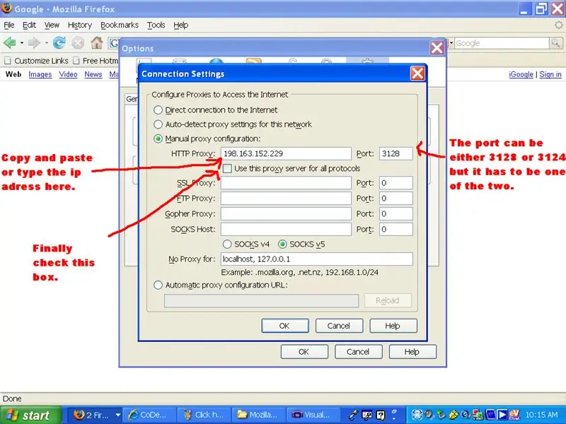 Configuración de proxy