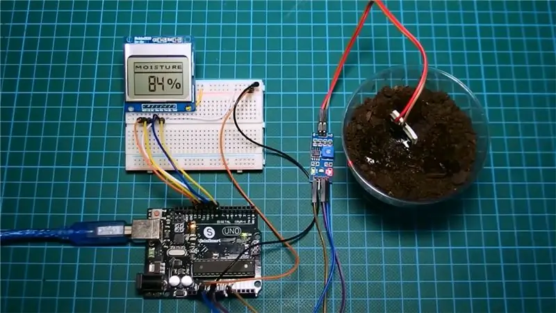 DIY monitor vlhkosti půdy s Arduino a displejem Nokia 5110