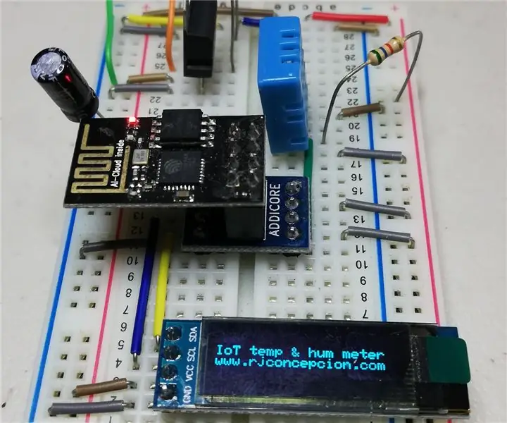 Pengukur Suhu & Kelembaban IoT Dengan Layar OLED: 5 Langkah (dengan Gambar)